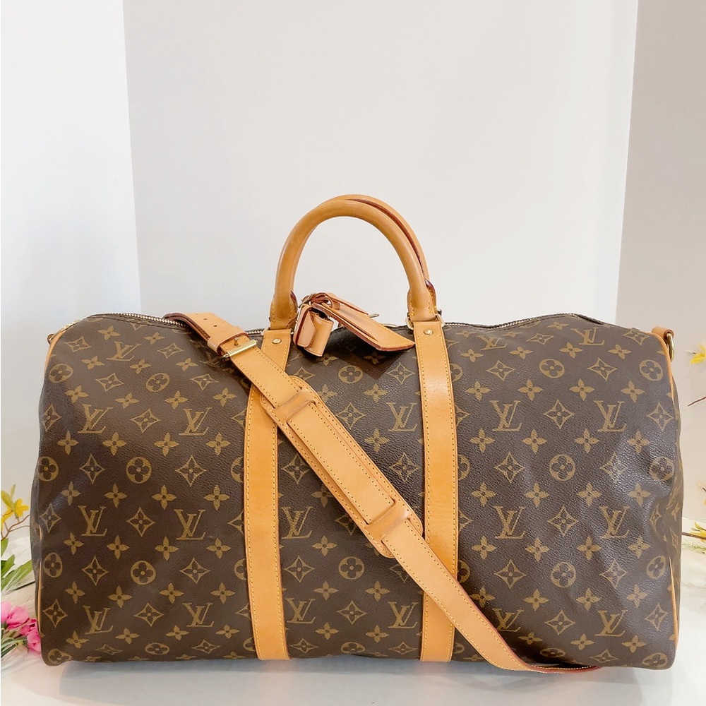 Louis Vuitton Monogram Duffel Bag in Brown and Tan